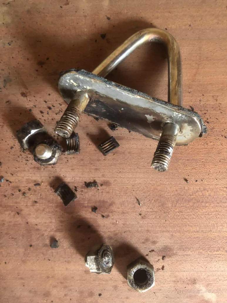 broken chainplate thread below deck
