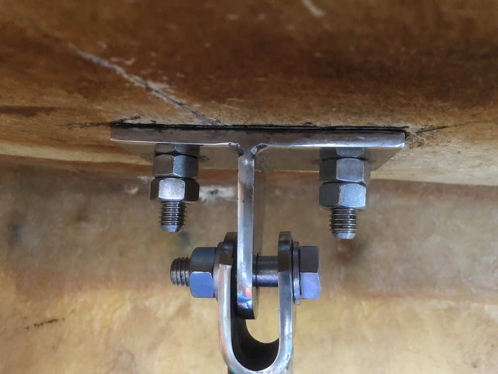 Chainplates of a sailboat